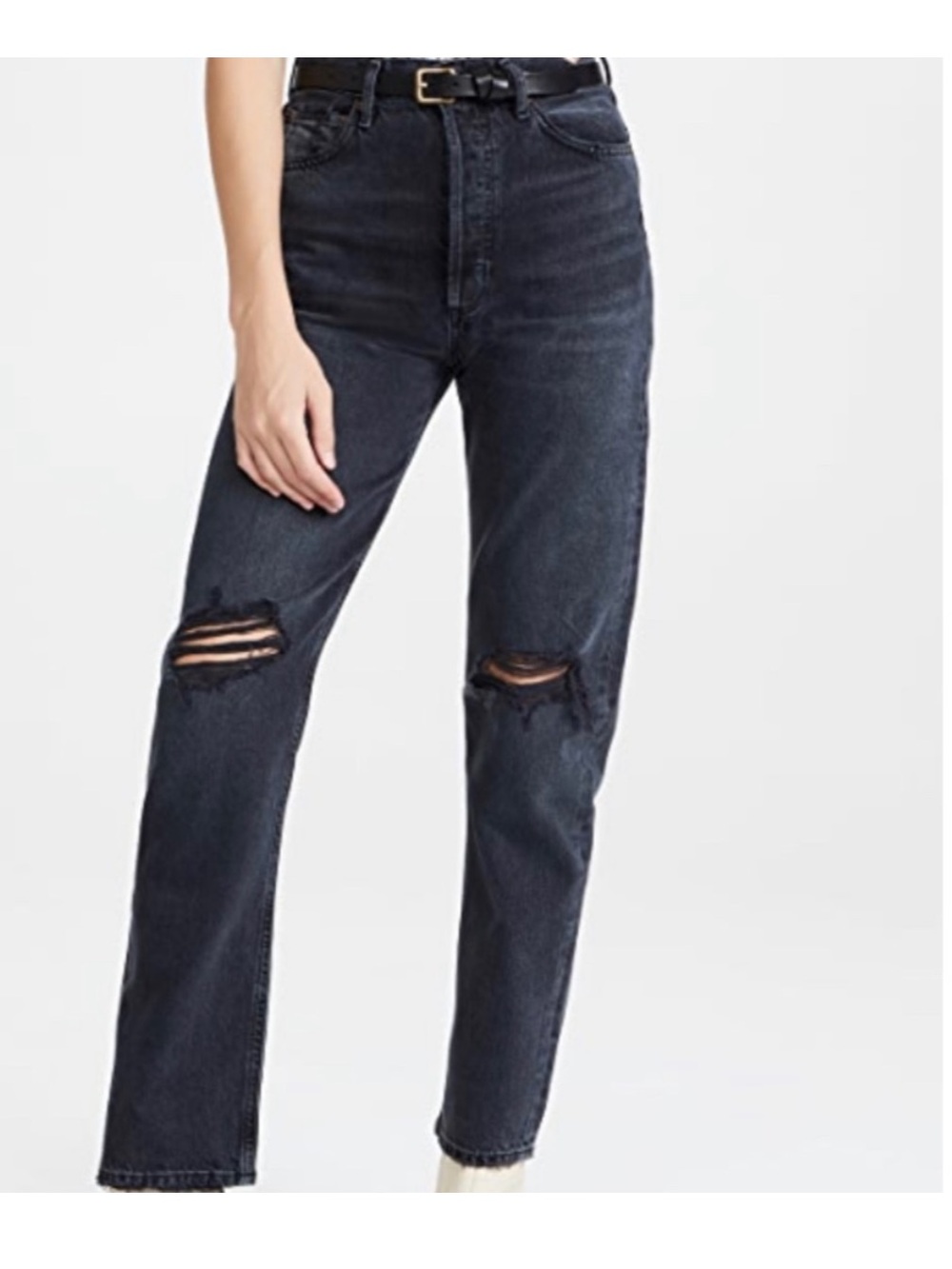 AGOLDE 90s Pinch Waist Button Fly Jeans In faded black Size 26